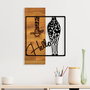 Wallity Hello Accesorio Decorativo de Pared en Negro y Nogal Claro